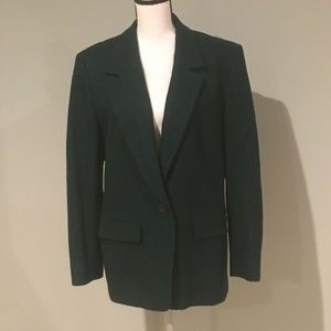 PENDLETON Green Virgin Wool Front Pockets Blazer